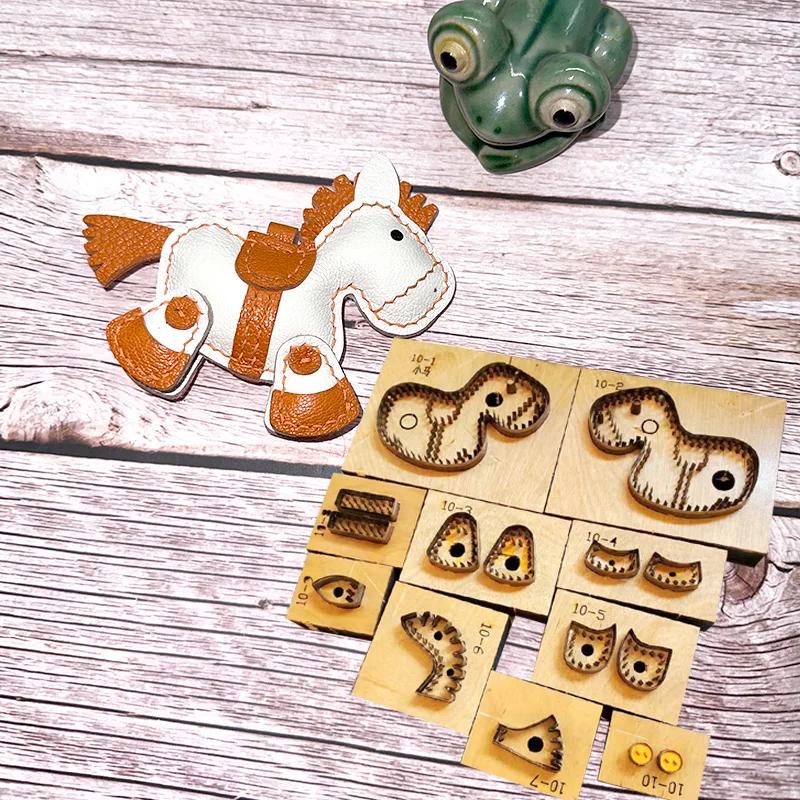Key chain horse pendant Wallet Leather Craft Punch Hand Tool Cut Knife Mould leather craft tools